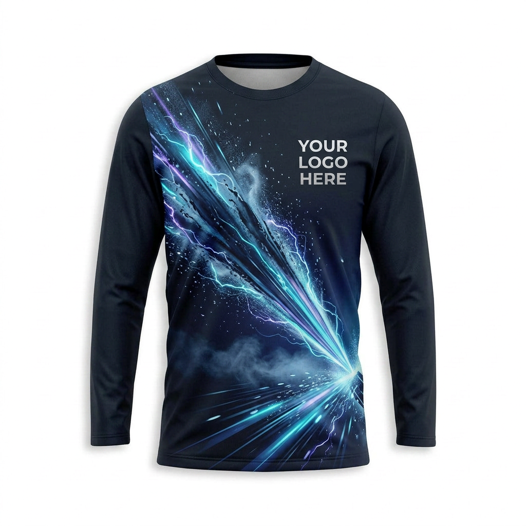 Custom Midnight Energy Stream Uniform Pressure Washing Shirt - Front View