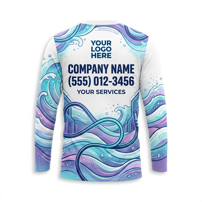 Custom Pastel Infinite Hose Uniform Pressure Washing Shirt - Back View