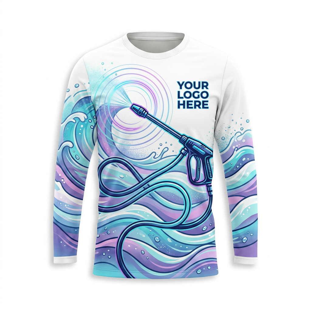 Custom Pastel Infinite Hose Uniform Pressure Washing Shirt - Front View