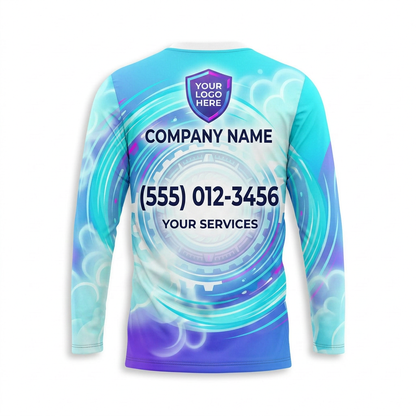 Custom Aqua Target Lance Uniform Pressure Washing Shirt - Back View