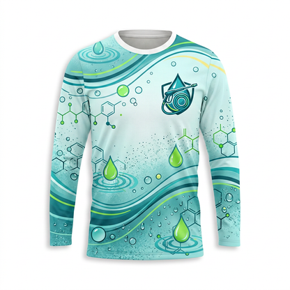 Custom Mint Water Drop Circuit Uniform Pressure Washing Shirt - Front View