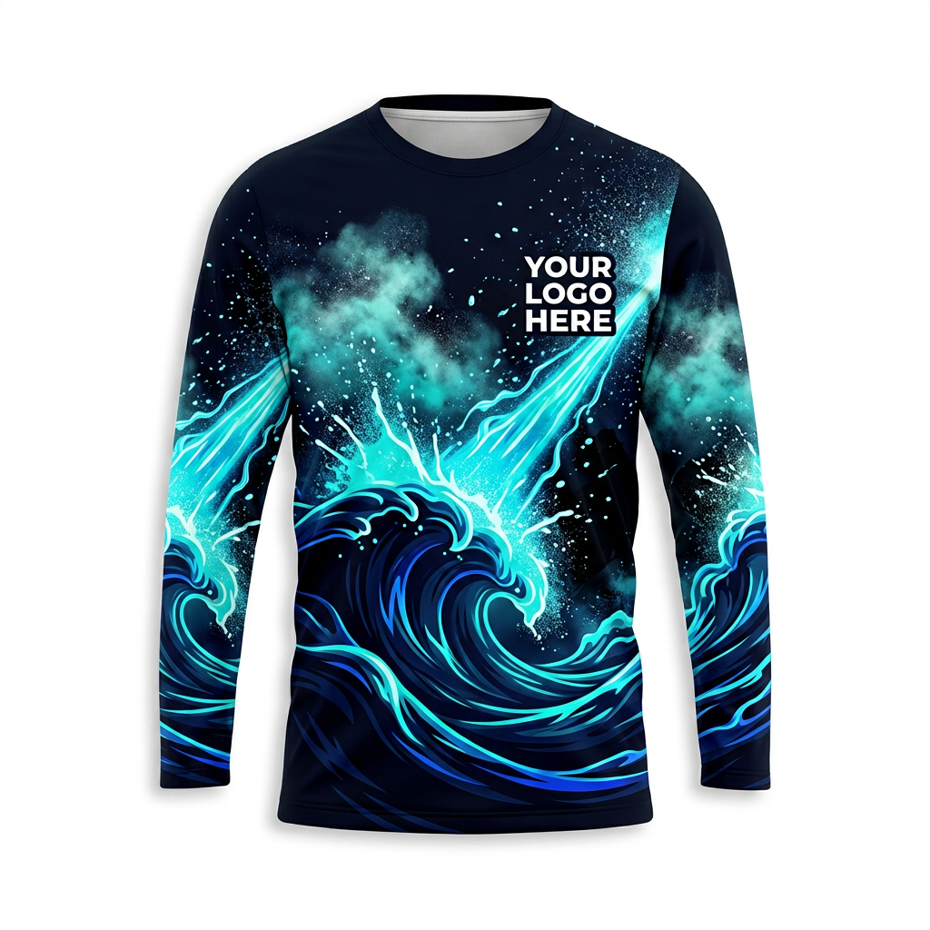 Custom Midnight Electric Wave Uniform Pressure Washing Shirt - Front View