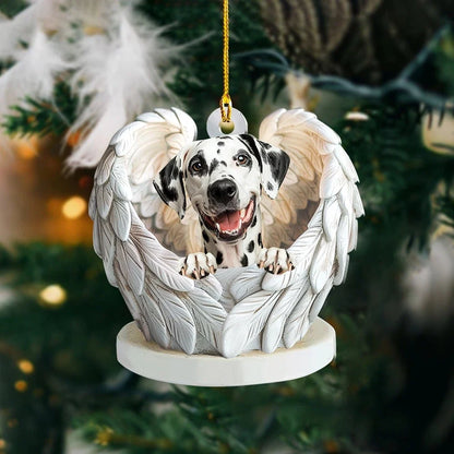 MollyTee Personalized Dalmatian Dog Angel Wings Ornament, Dalmatian Christmas Ornament 62D Flat - image 2