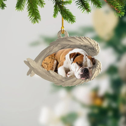 MollyTee Personalized Sleeping American Bulldog Christmas Ornament, Dog Angel Wings2 2D Flat - image 2
