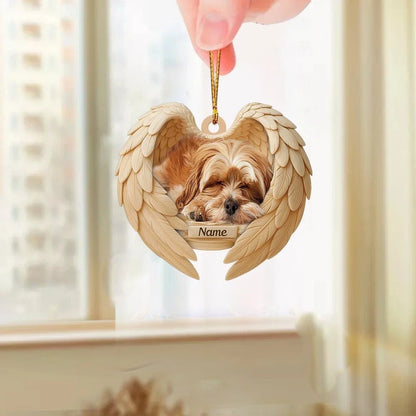 MollyTee Personalized Sleeping Havanese Dog Christmas Ornament, Dog Angel Wings 2D Flat - image 3